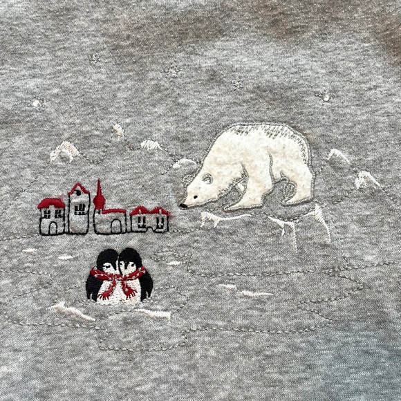 Northern Reflections Grey Embroidered Winter Scene Sweatshirt - Picture 3 of 6